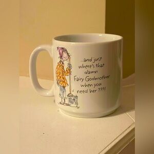 Fairy Godmother Mug, Vtg Funny Mug, Over-worked Woman Mug Ceramic Coffee Mug